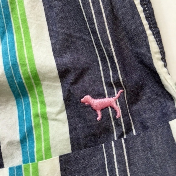 π
ΊVICTORIA'S Secret VS PINK Stripe College Varsity Henley Shorts Cotton Y2K - Picture 3 of 11